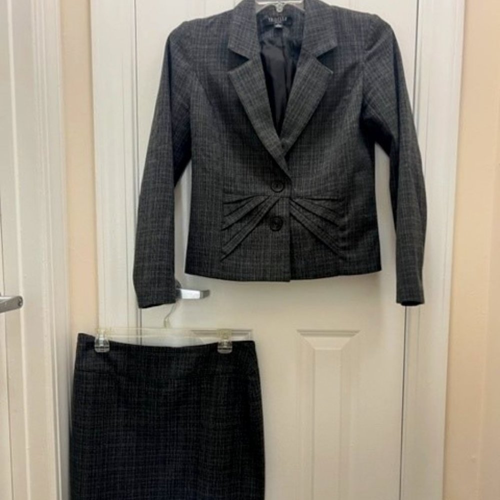 Tribella Grey plaid suit set